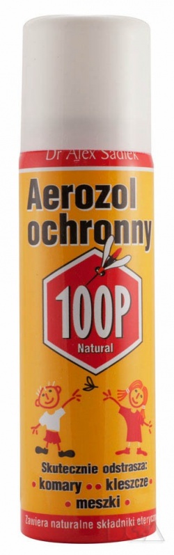 100P, aerozol ochronny przeciw komarom, kleszczom i meszkom, 75 ml