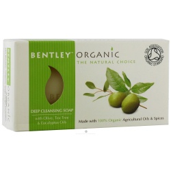 Bentley Organic,Naturalne, Głęboko Oczyszczające Mydło z Oliwek, Olejku Herbacianego i Eukaliptusa, 150g