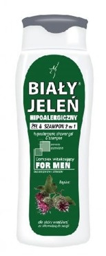 Hipoalergiczny żel&szampon Biały Jeleń 2w1 for Men z łopianem i proteinami pszenicznymi, 300 ml