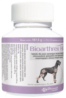 BIOARTHREX HA Ochrona stawów i kośćca psów, 75 tabletek