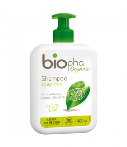 BIOpha Szampon do włosów przetłuszczających się z aloe vera, rozmarynem i cytryną, 400ml