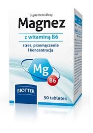 Biotter Magnez z Witamina B6, 125 mg jonów, 50 tabl