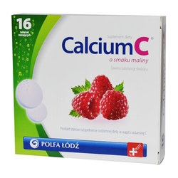 Calcium C, o smaku maliny, tabletki musujące, 16 szt