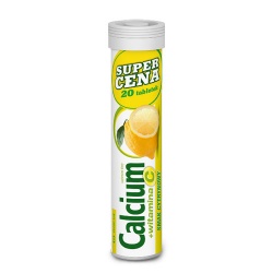 Calcium +witamina C tabletki musujące o smaku cytrynowym, 20 szt