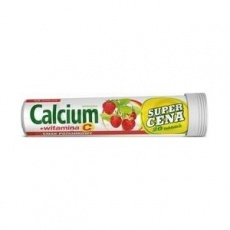 Calcium + witamina C o smaku poziomkowym