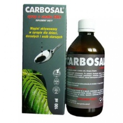 Carbosal węgiel aktywowany, syrop o smaku coli dla dzieci i dorosłych, 100 ml