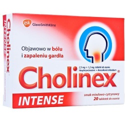 Cholinex Intense, tabletki do ssania, miód i cytryna, 20 szt