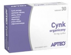 Cynk organiczny APTEO, 30 tabletek