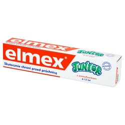 Elmex, Junior z aminofluorkiem, pasta do zębów dla dzieci 6-12 lat, 75 ml