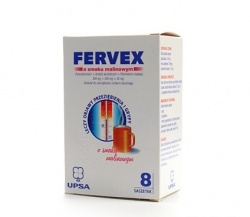 Fervex o smaku malinowym (kwas askorbinowy + paracetamol + feniramina) - granulat do przygotowania roztworu