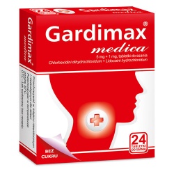 Gardimax medica, 5 mg + 1 mg, tabletki do ssania, 24 szt