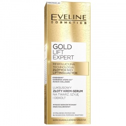Eveline Gold Lift Expert, luksusowy złoty krem-serum na twarz, szyję i dekolt, 40 ml