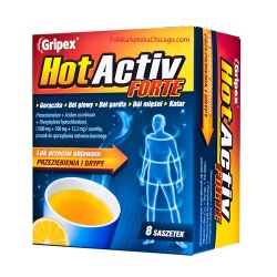 Gripex HotActiv Forte, proszek do sporządzenia roztworu, 8 saszetek