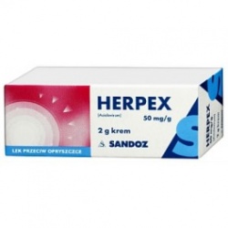 Herpex, 50 mg  g, krem, 2 g, w tubie