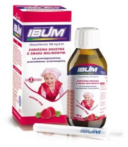 Ibum, zawiesina doustna, smak malinowy (100 mg 5 ml), 130 g