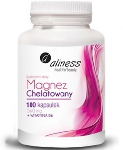 Magnez chelatowany 560 mg + Wit B6, 100kapsułek
