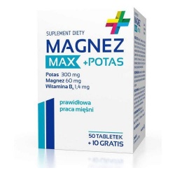 Magnez Max+Potas, 50+10 tabletek