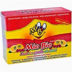 Mio Bio, pastylki do ssania na patyku (lizaki), z cukrem, 10 szt