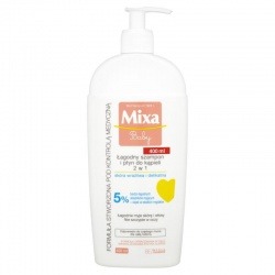 Mixa, Baby, łagodny szampon i płyn do kąpieli, 2w1, 250 ml