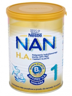 Mleko Nan Pro HA 1 proszek od urodzenia 400g