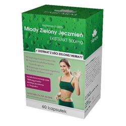 Młody Zielony Jęczmień Ekstrakt, 500 mg, kapsułki, 60 szt