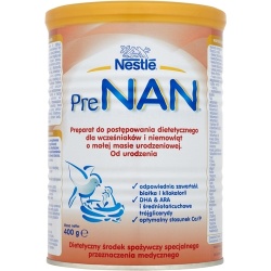 Nestle PreNan preparat do postępowania dietetycznego dla wcześniaków i niemowląt od urodzenia 400g