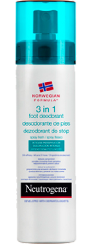 Neutrogena Formuła Norweska, dezodorant do stóp 3 w 1, intensywna potliwość, 100 ml