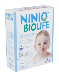 Ninio BIOlife, krochmal do kąpieli dla niemowląt i dzieci, 30g, 5 saszetek