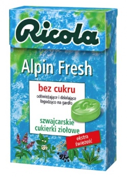 Ricola Alpin Fresh, cukierki, 40 g