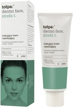 Tołpa Dermo Face, Strefa T, matujący krem nawilżający, lekki, dzień, 40 ml