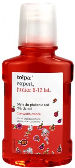 Tołpa Expert Junior, płyn do płukania ust dla dzieci 6 - 12 lat, czerwone owoce, 250 ml