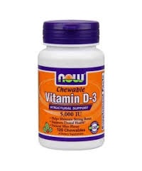 NOW - Vitamin D3 - 5000IU - 120 chewables (kapsułki do żucia)