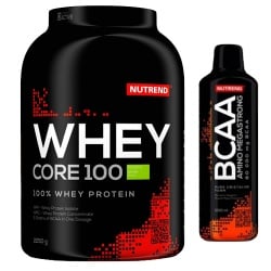 NUTREND - WHEY CORE 100 + BCAA Amino Mega Strong - 2,3kg + 500ml