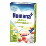 Humana kaszka mleczno-ryżowa z jogurtem i truskawkami